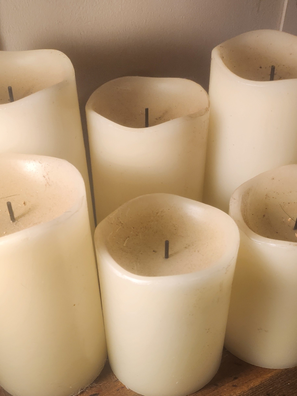 Ivory Pillar Flameless Candle Set - Unscented Decorative Pillars With Remote